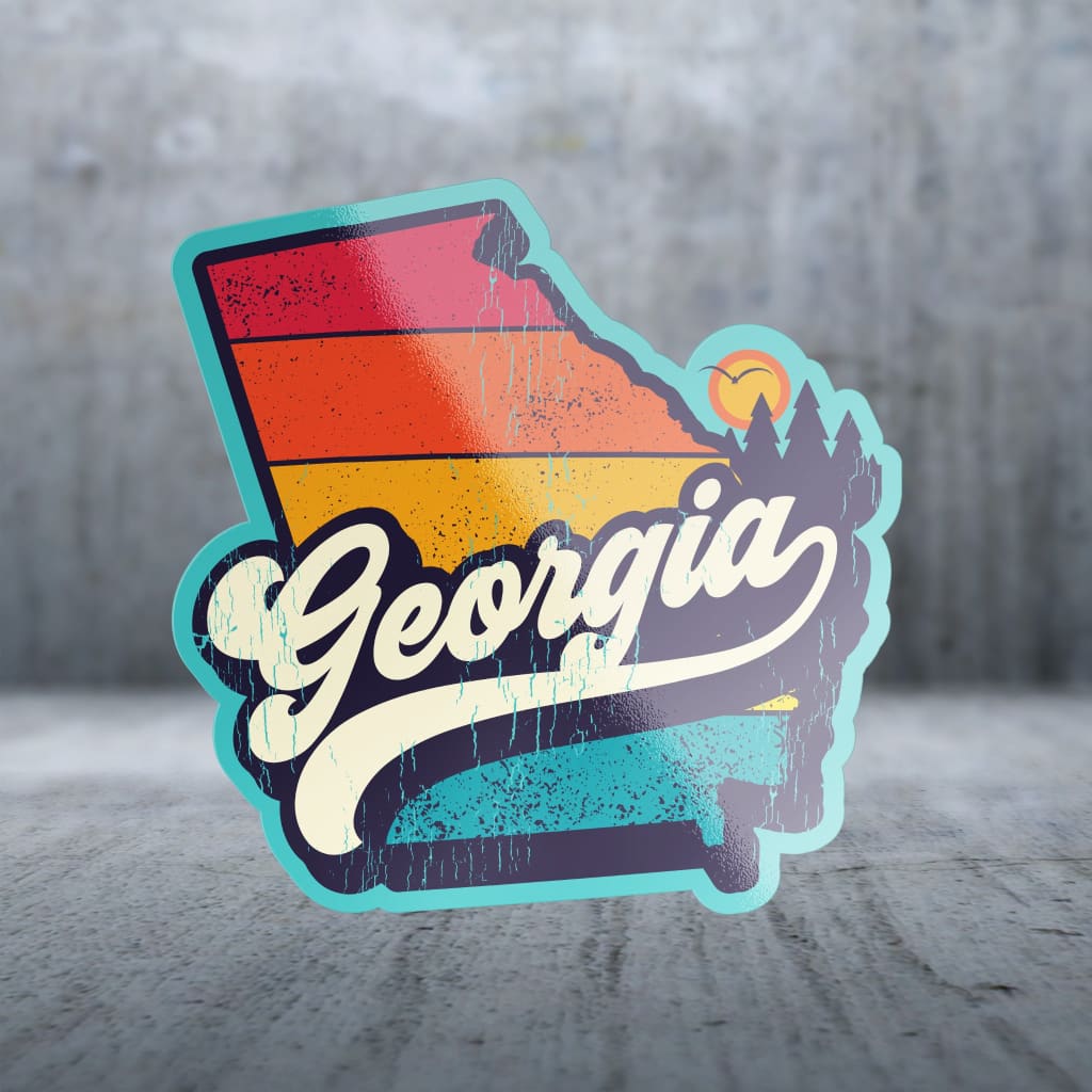 Ga Sticker Sticker Pack | 10918 - Gritty Retro States - Georgia