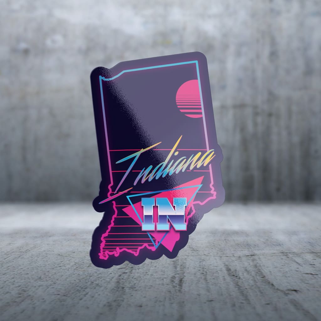 Sticker Pack | 10951 - Retro Future State Outline - Indiana
