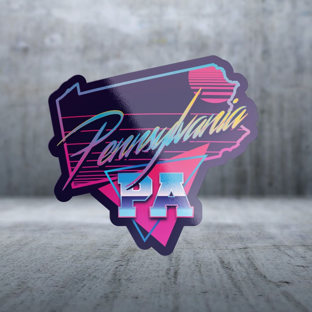 Sticker Pack | 11158 - Retro Future State Outline - Pennsylvania