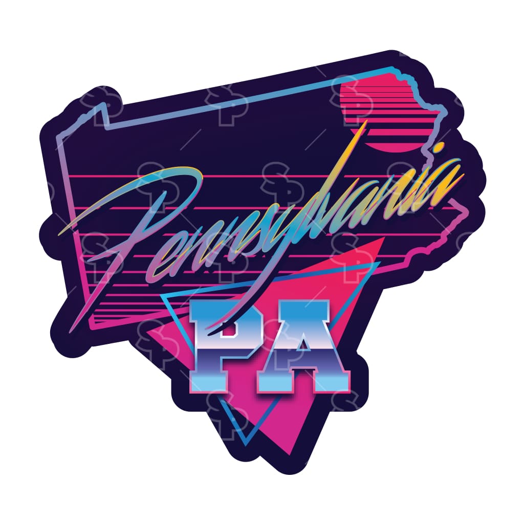 Sticker Pack | 11158 - Retro Future State Outline - Pennsylvania
