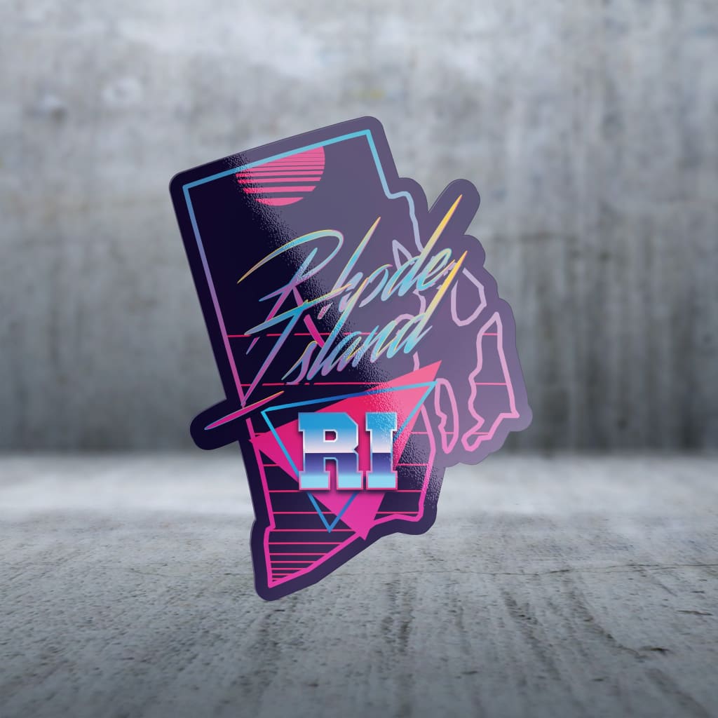 Sticker Pack | 11167 - Retro Future State Outline - Rhode Island