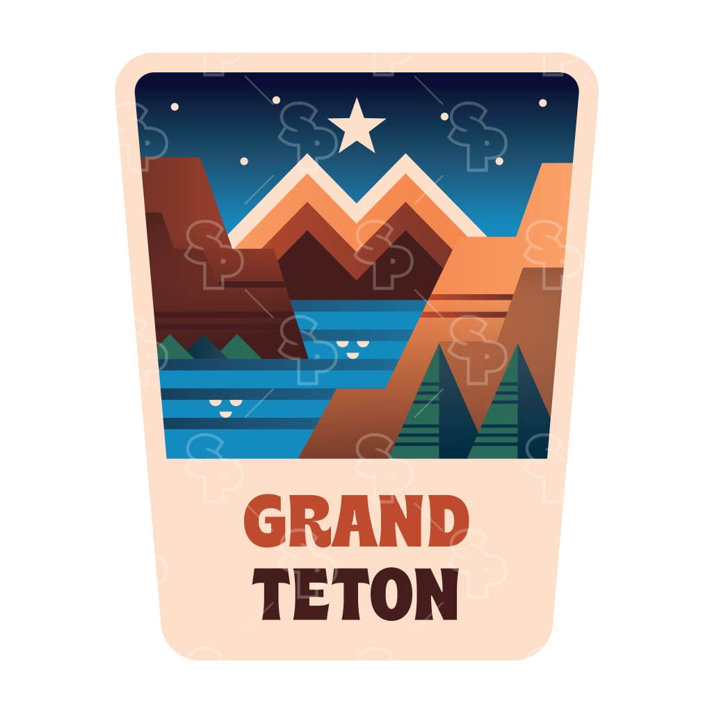 Sticker Pack | 12339 - Gradient Levels - Lake with Big Mountains