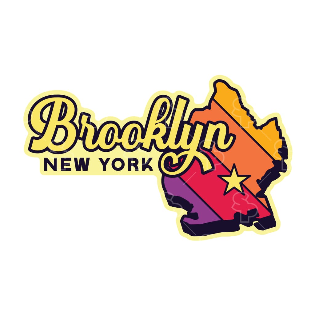 Sticker Pack | 12558 - Brooklyn City Outline - New York