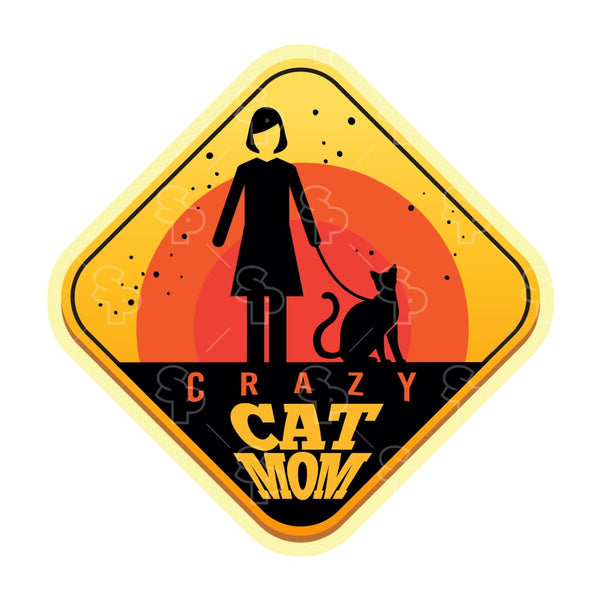 Sticker Pack | 12735 - Cat Sayings - Crazy Cat Mom