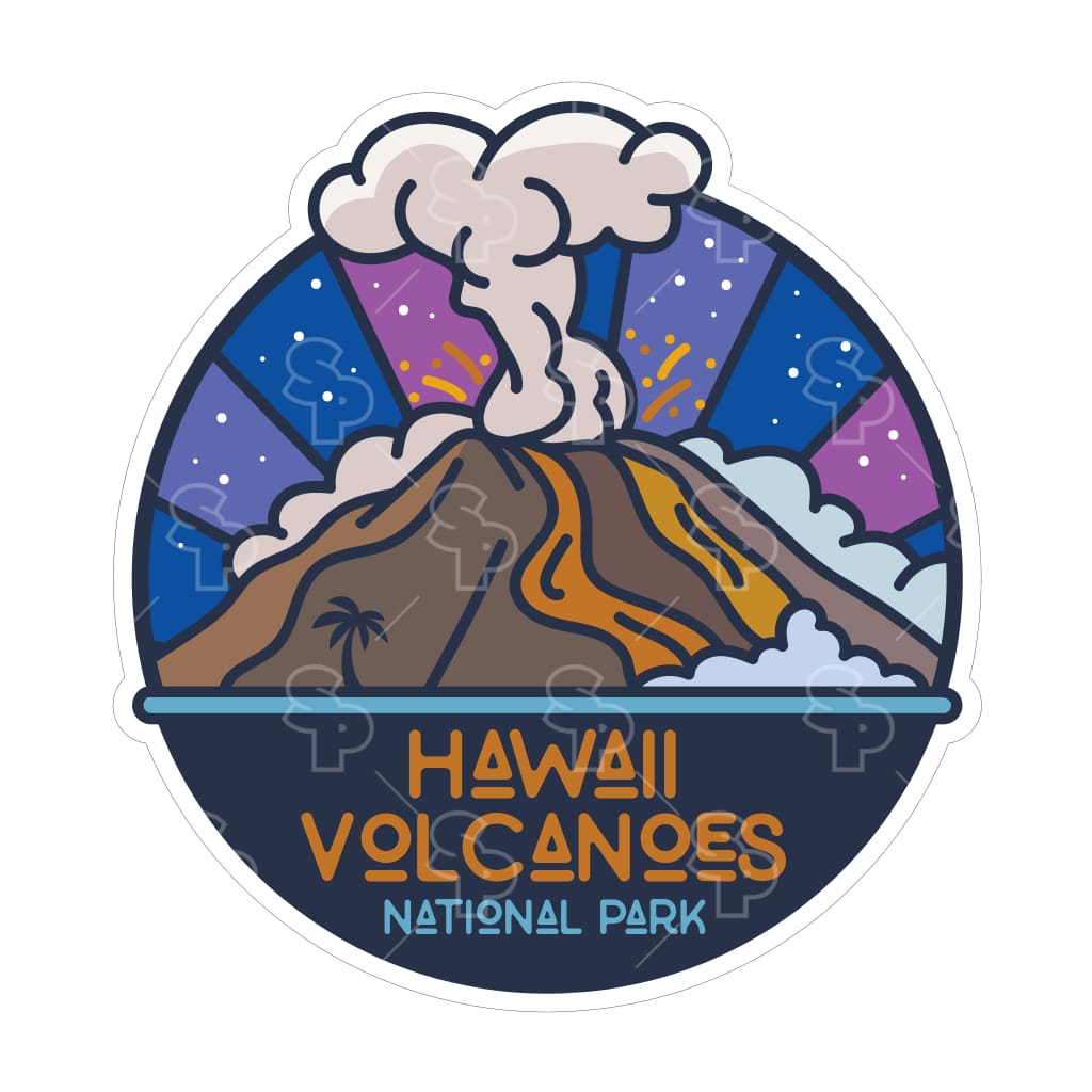 Sticker Pack | 13141 - Clean Rounded Lines - Hawaii Volcanoes