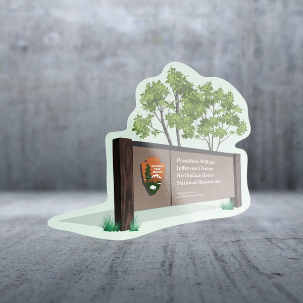 Sticker Pack | 13530 - President Clinton Birthplace - Angled Sign