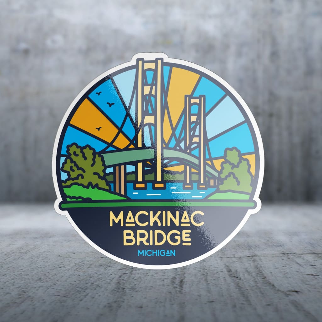 Bridge Sticker Sticker Pack | 13799 - Clean Rounded Lines - Mackinac Bridge