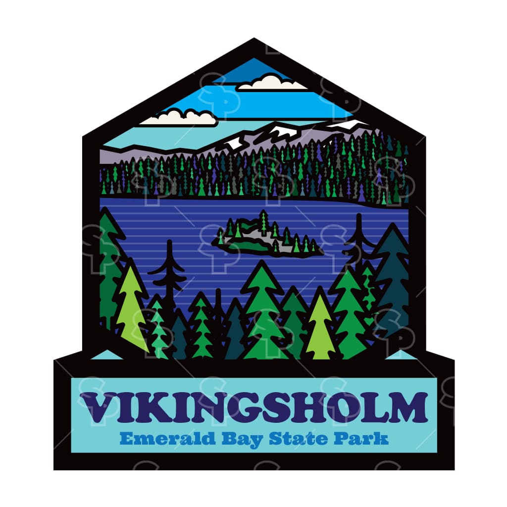 14634 - Retro Hex Lake Mountains