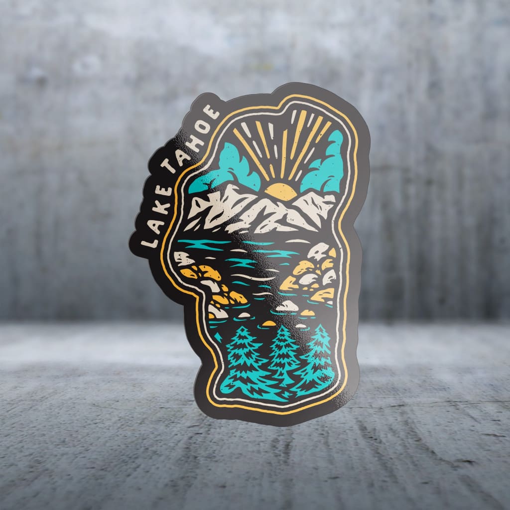 Lake Sticker Pack Sticker Pack | 15738 - Lake Outline Sunset - Lake Tahoe