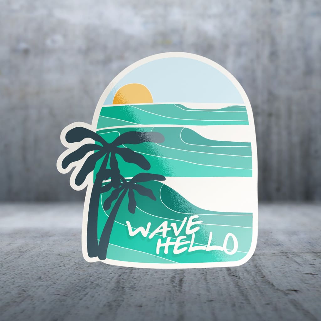 Sticker Pack 17163 Coastal Sayings Wave Hello