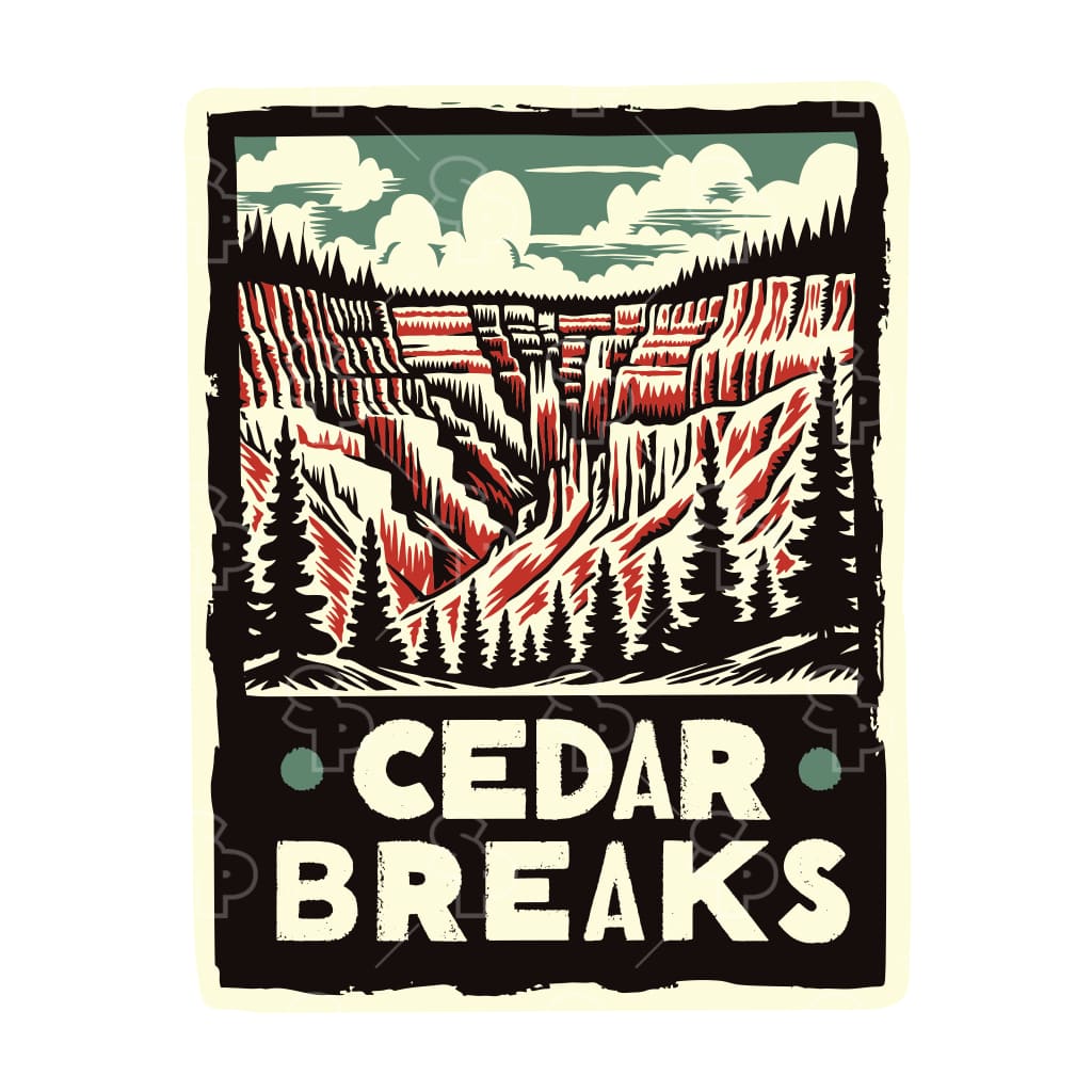 17228 - Linocut - Cedar Breaks