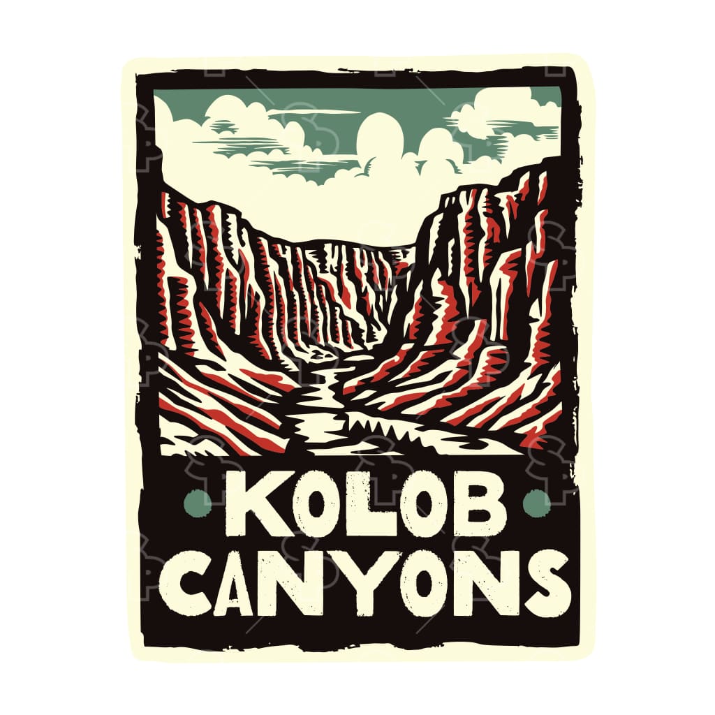 17236 - Linocut - Kolob Canyons