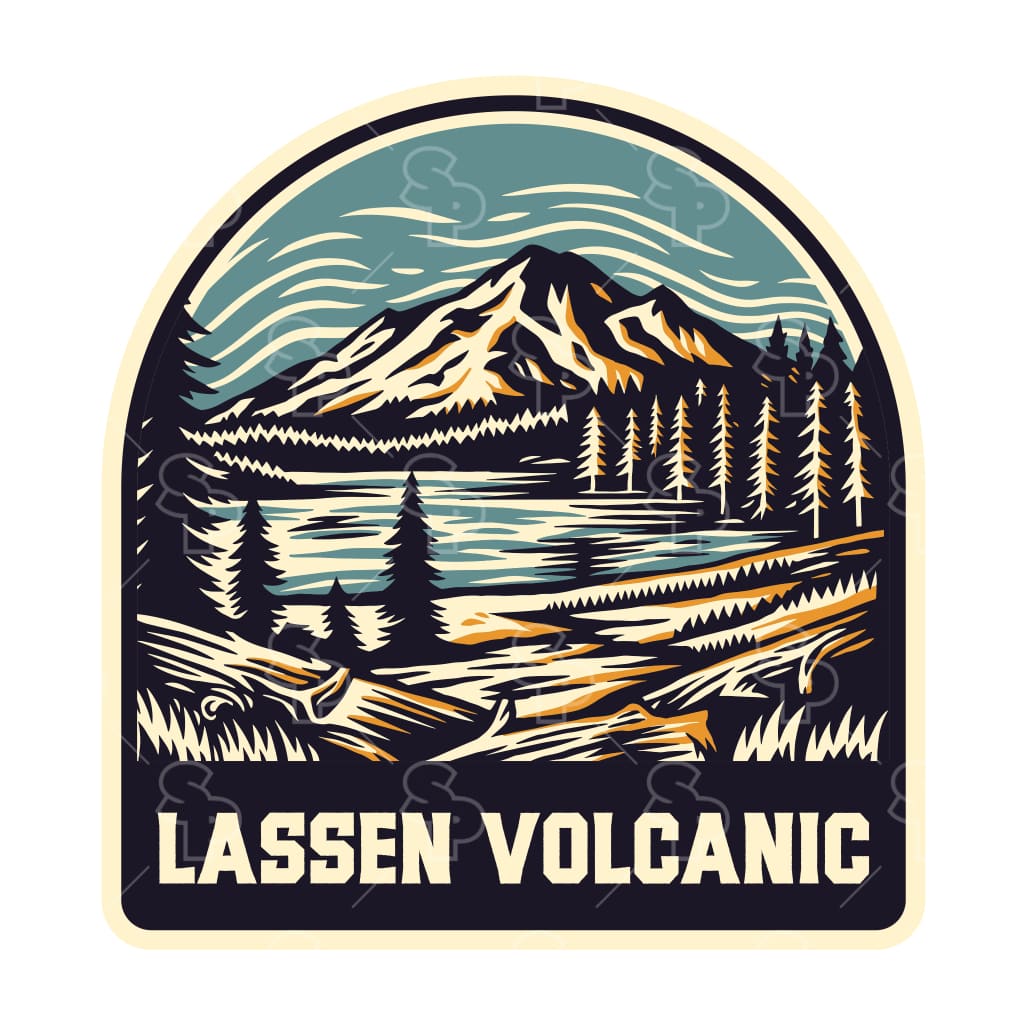 17326 - Linocut - Lassen Volcanic