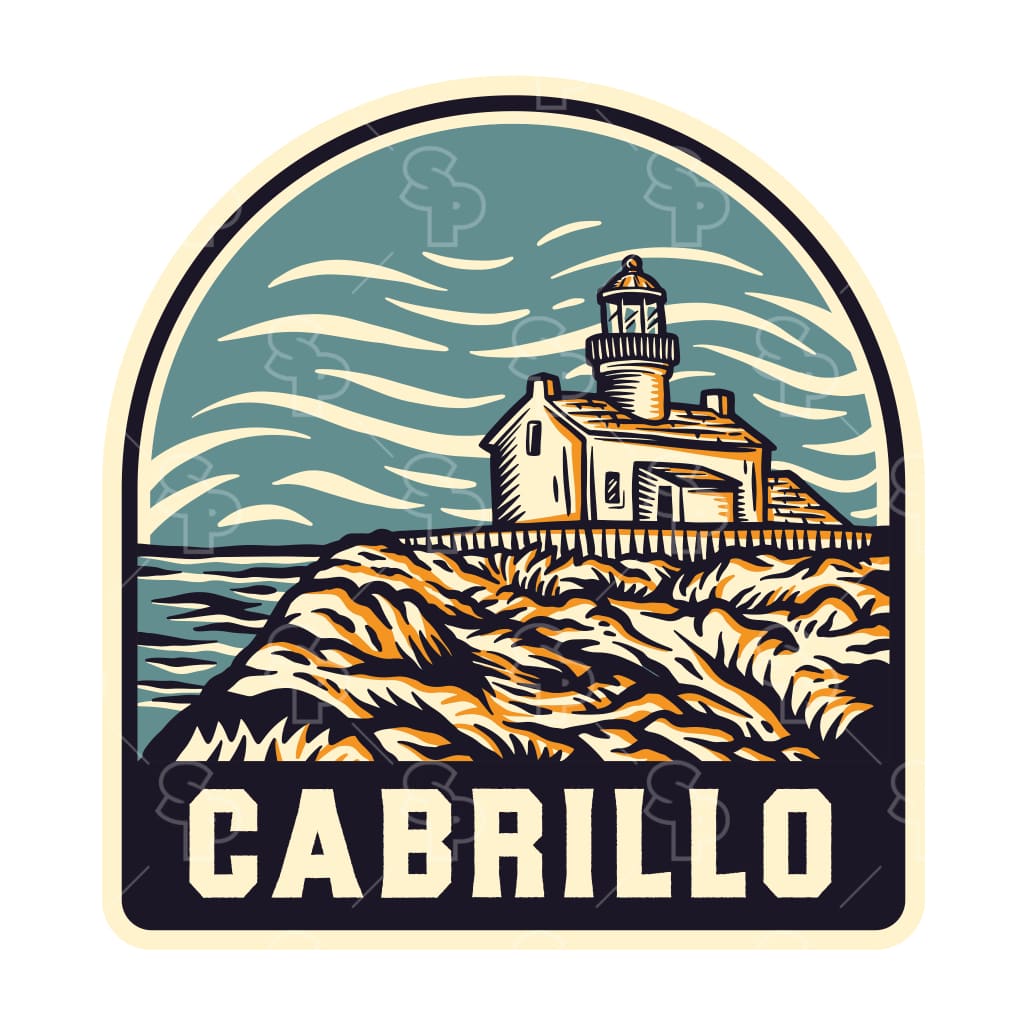 17476 - Linocut - Cabrillo National Monument