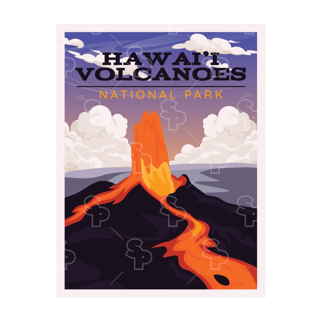 17674 - Vintage Poster - Hawaii Volcanoes