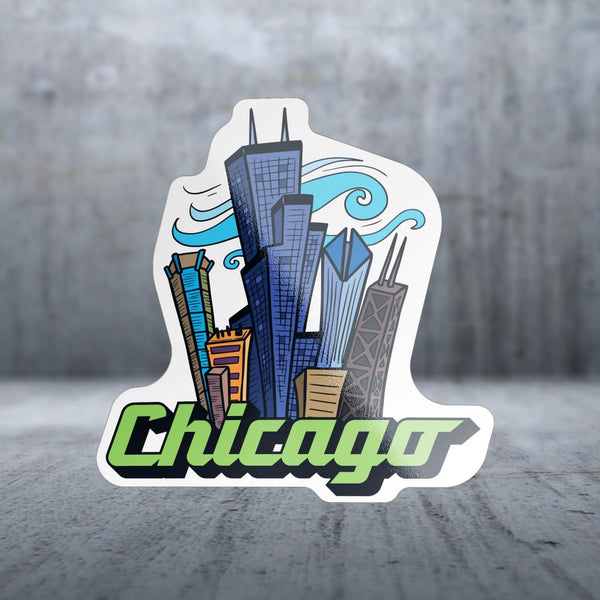 Chicago Window Sticker Sticker Pack | 18813 - Chicago - Gusty Skyline