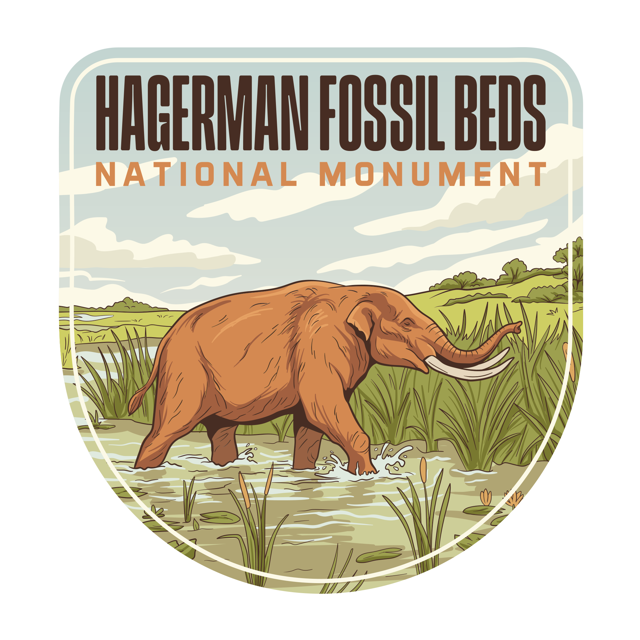 20411 - Woolly Mammoth Illustration - Hagerman Fossil Beds National Monument