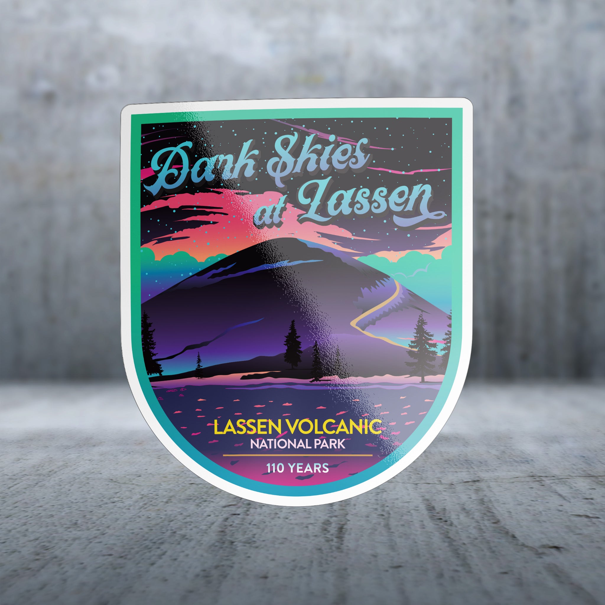 20549 - Neon Night - Lassen Volcanic - Night Sky
