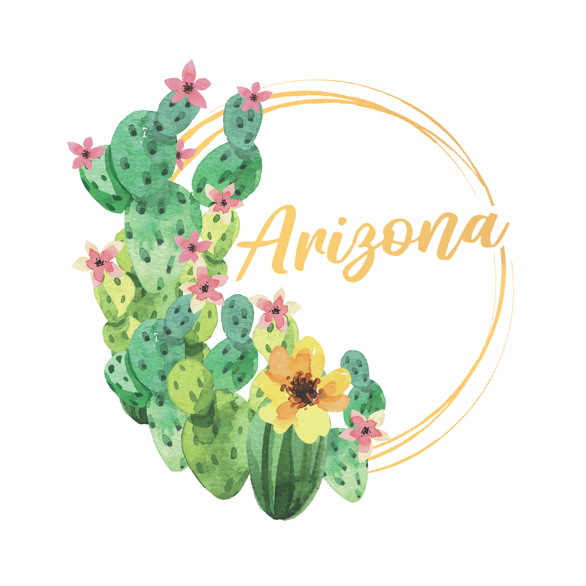 20683 - Watercolor Ring - Cactus Blooms