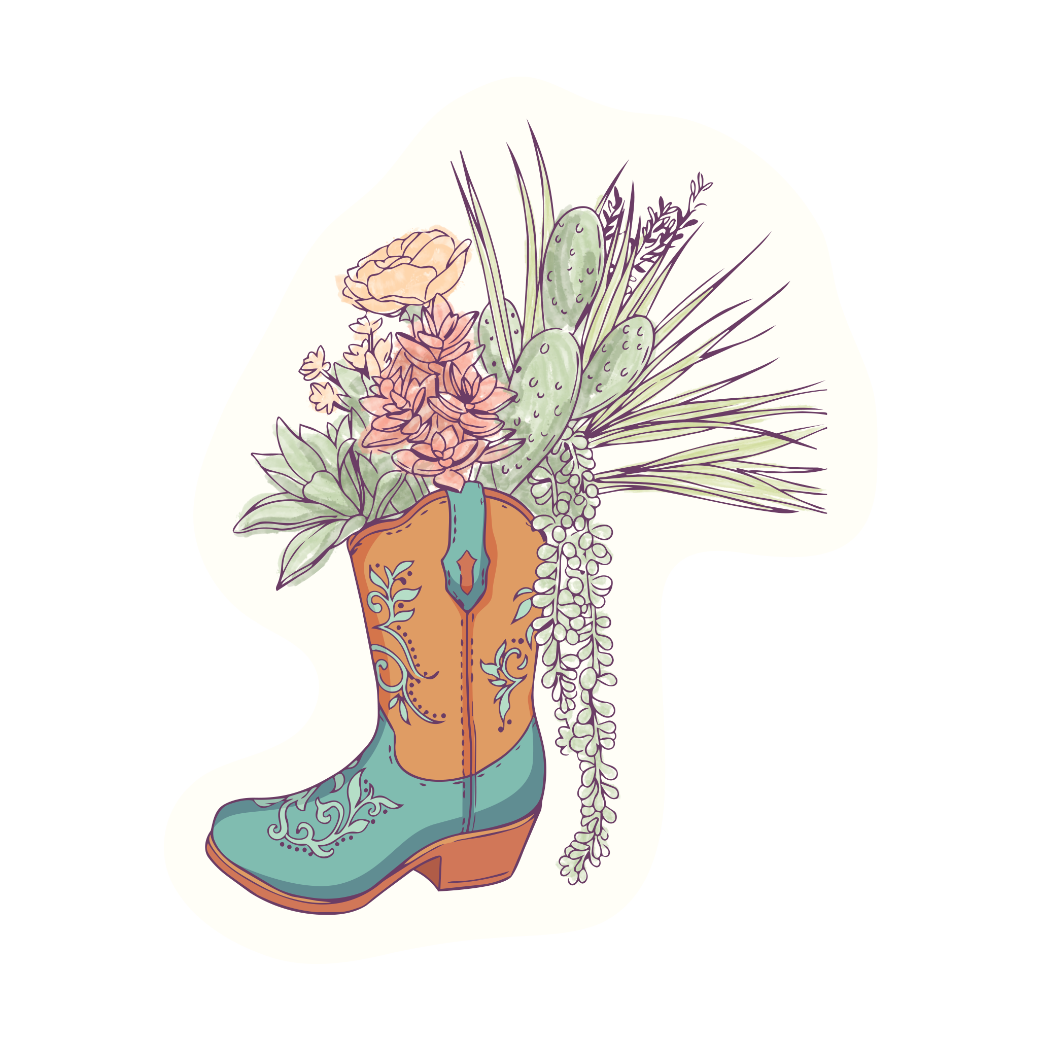 20693 - Plants in Shoes - Cowboy Boot Succulents
