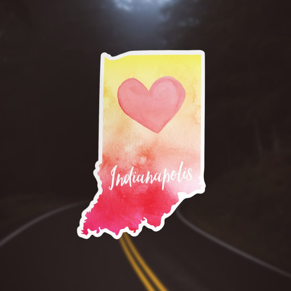 2709 - Watercolor Heart Indiana