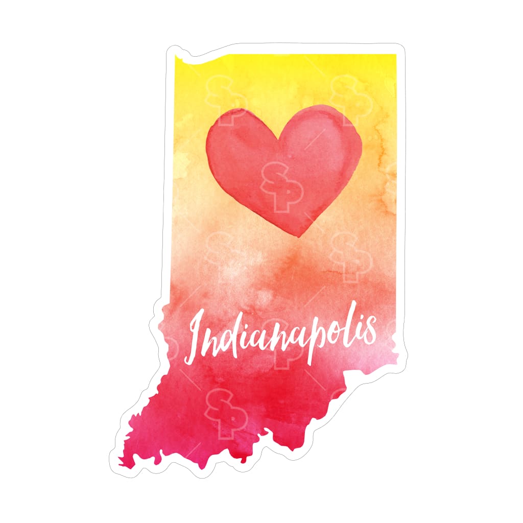 2709 - Watercolor Heart Indiana
