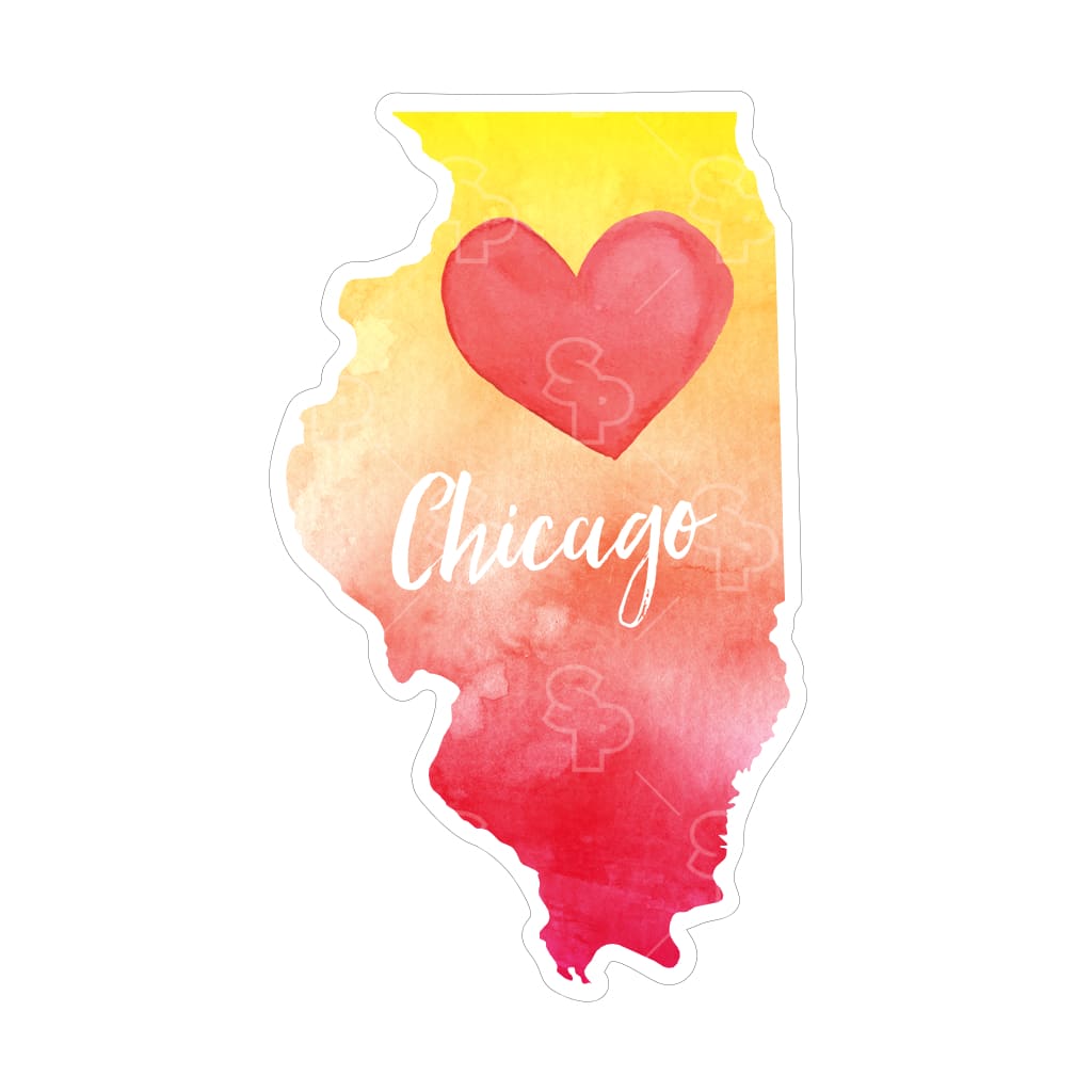 2710 - Watercolor Heart Illinois