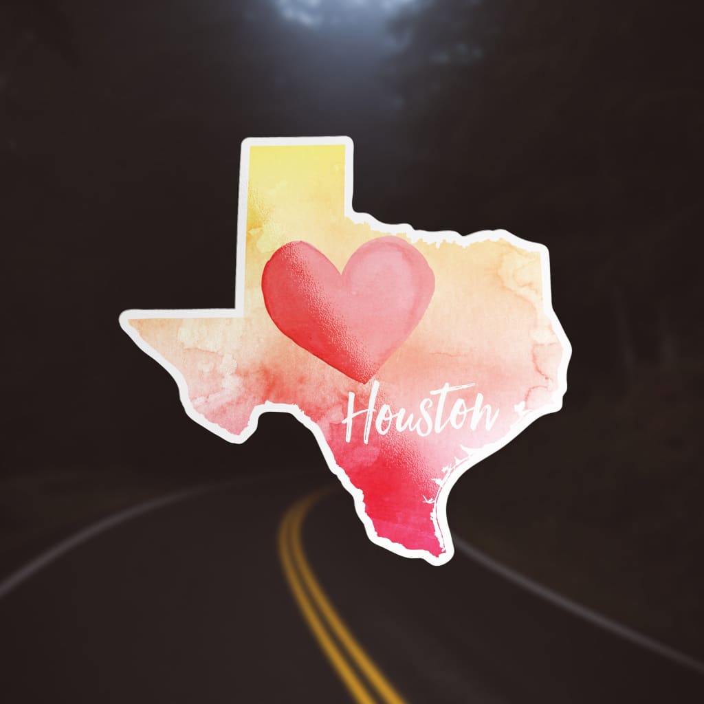 2735 - Watercolor Heart Texas