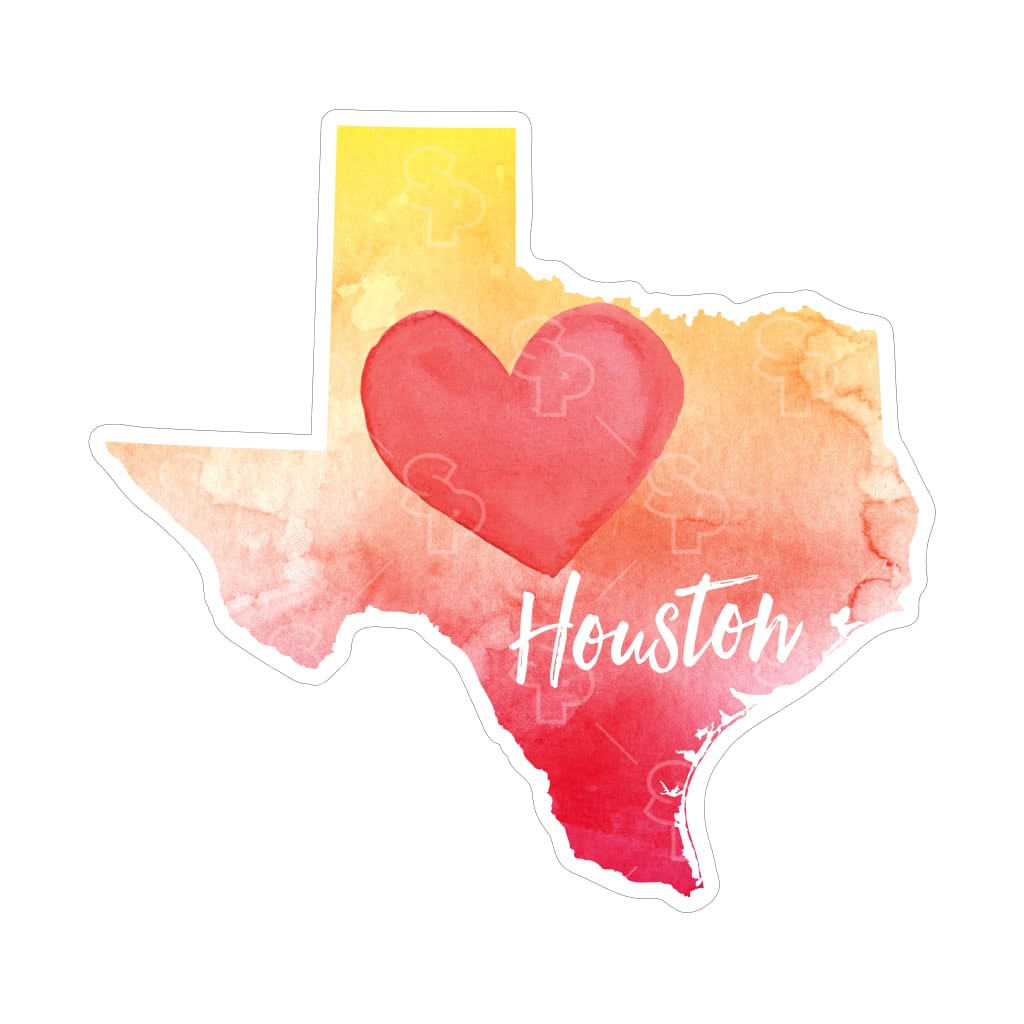 2735 - Watercolor Heart Texas