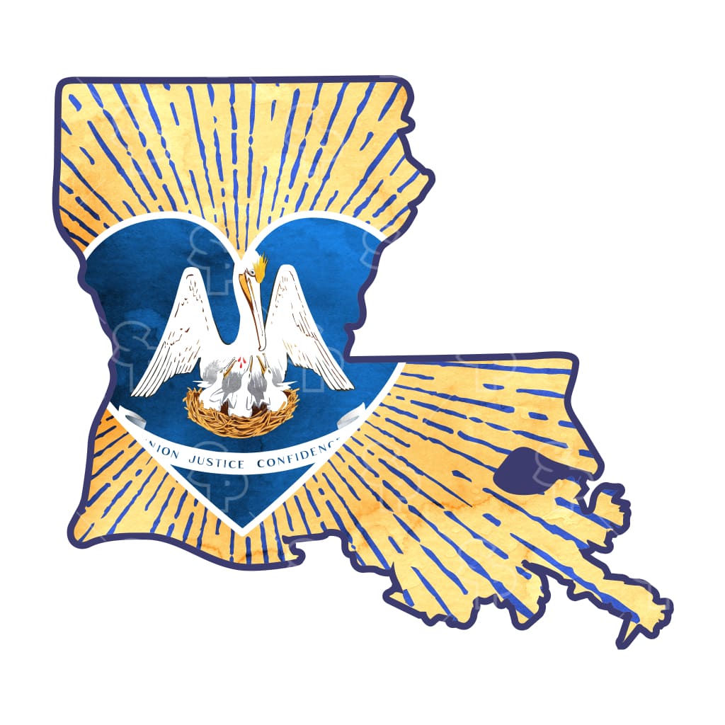 3021 - Heart Flag Louisiana