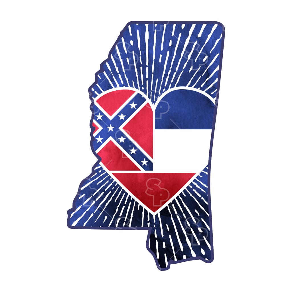 3037 - Heart Flag Mississippi