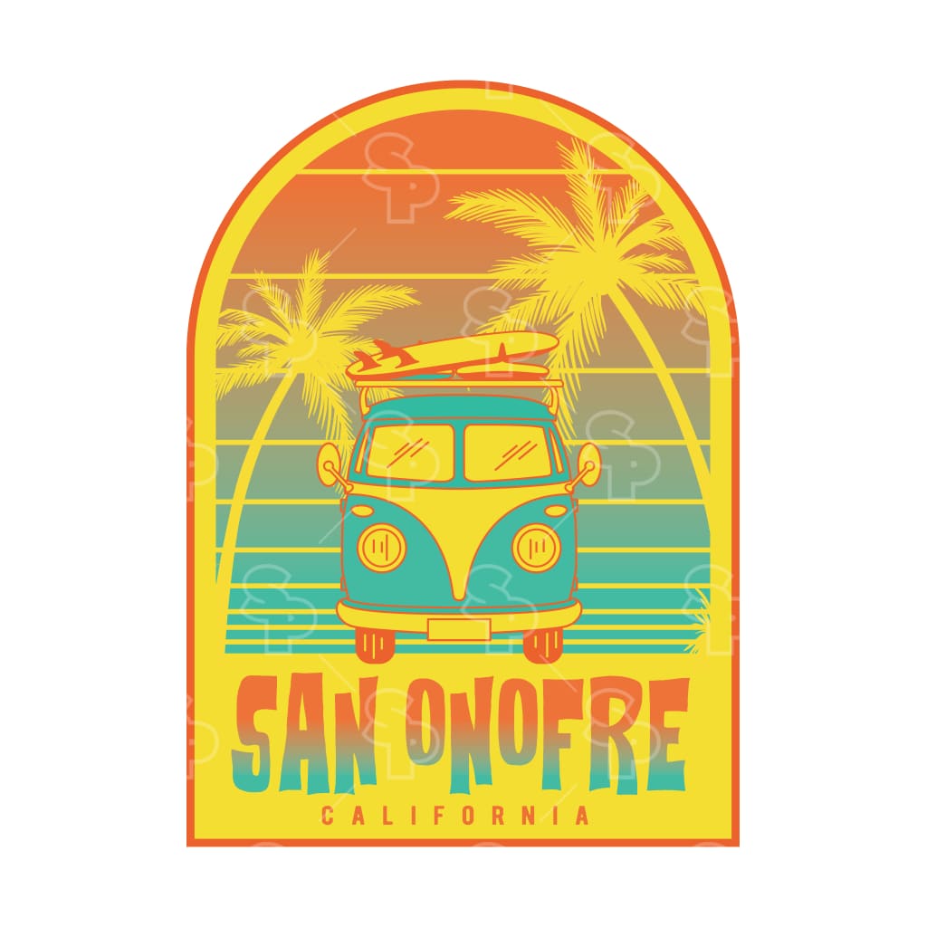 3099 - Coastal Retro GE - Sunset Surf Van
