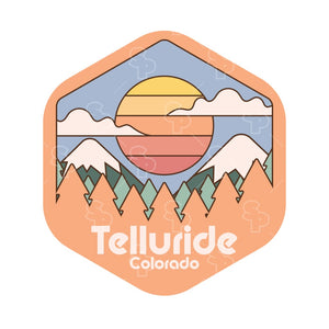 3469 - Retro Mountains - Pastel Gradient Sun
