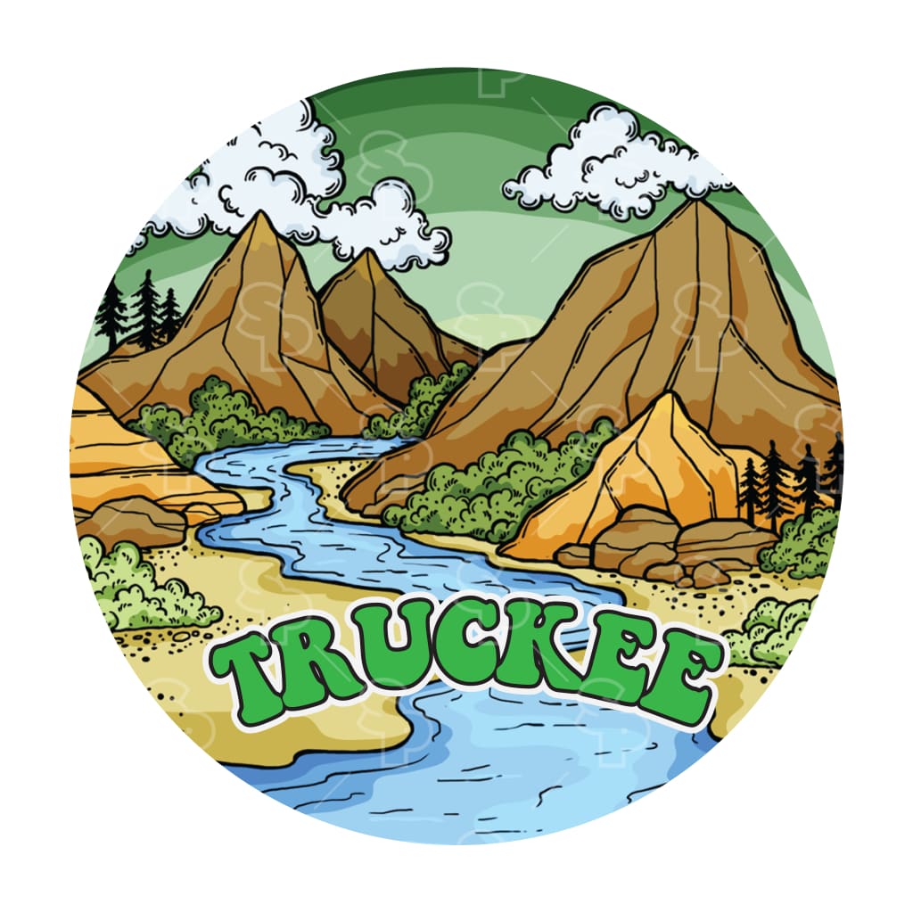 463 - Doodle Badge Mountains With River