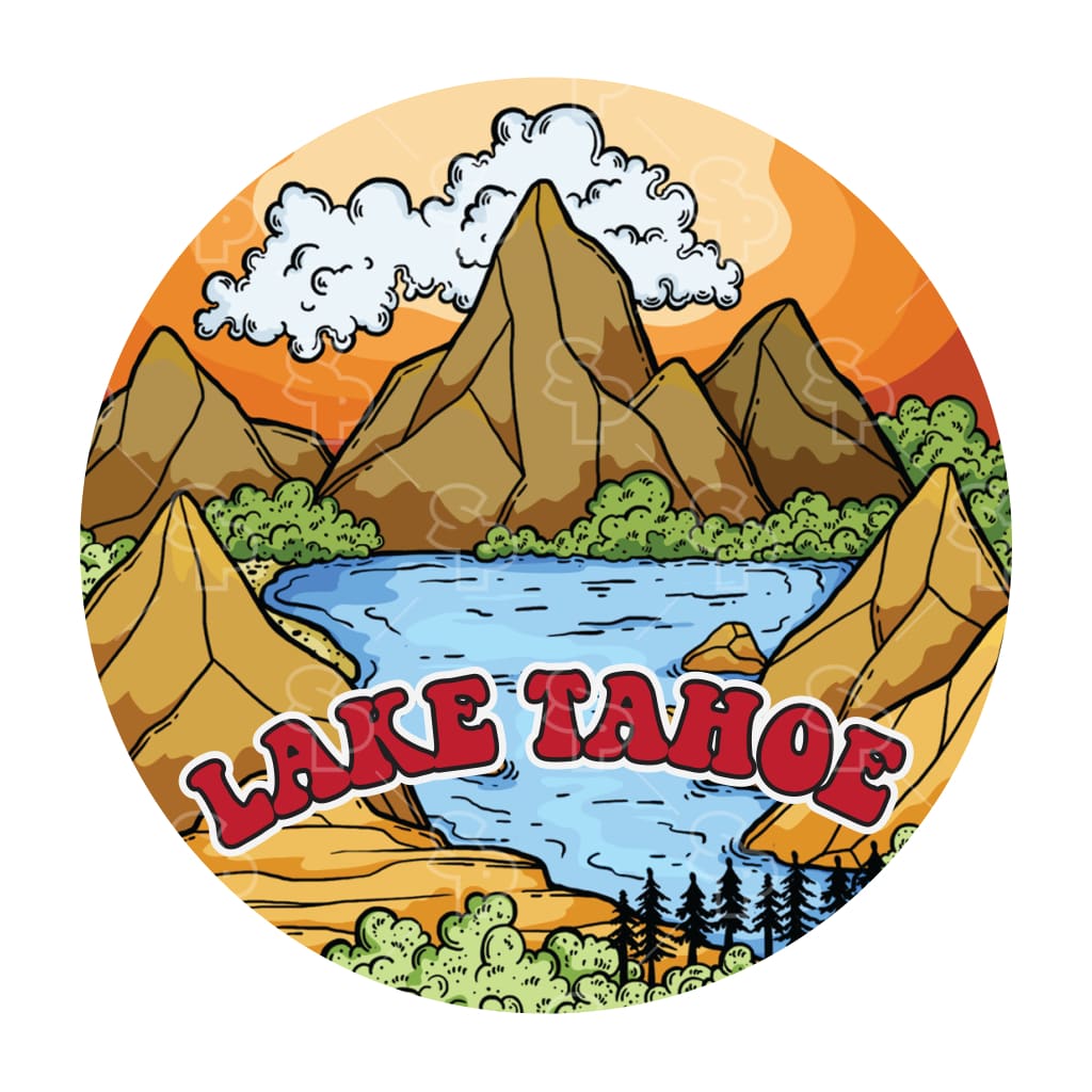464 - Doodle Badge Mountains With Lake
