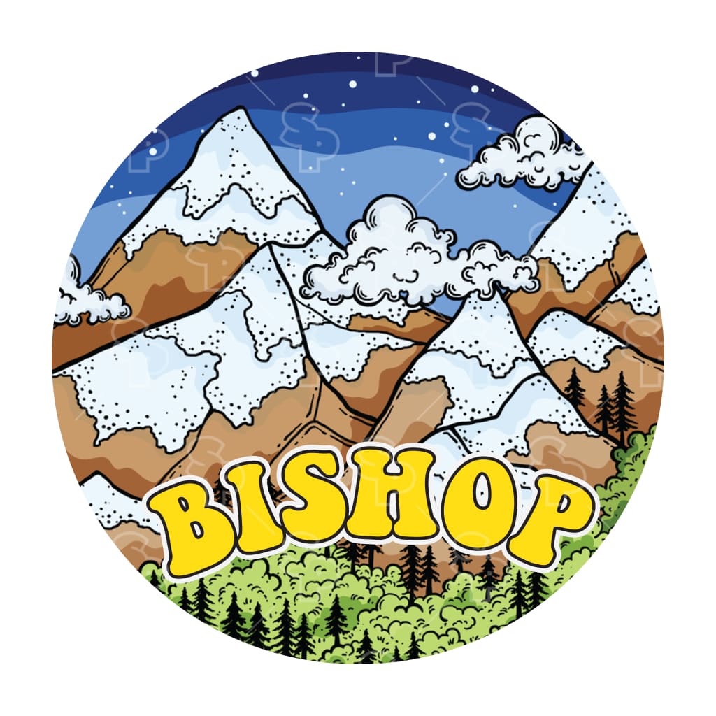 465 - Doodle Badge Mountains With Snow