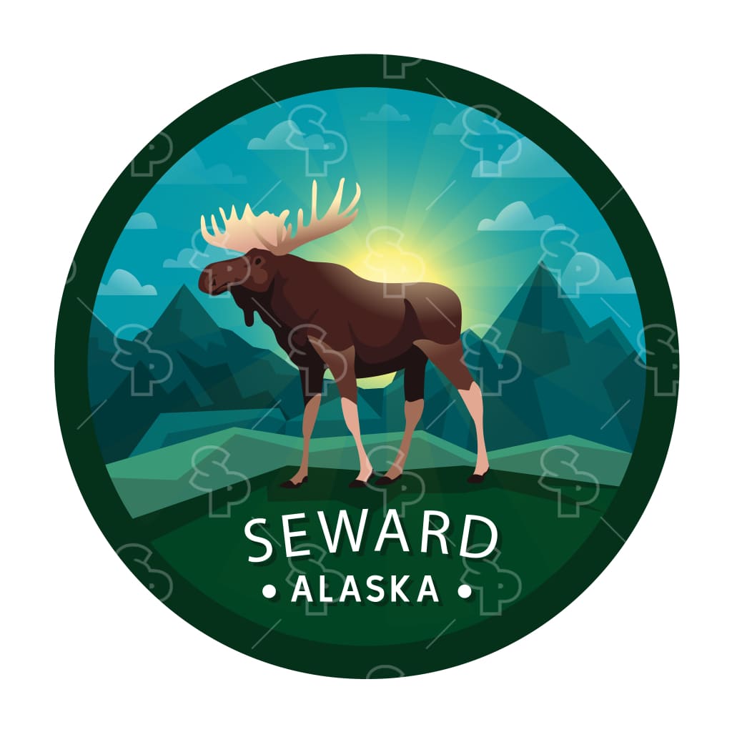 4823 - Comic Badge Moose Polyville