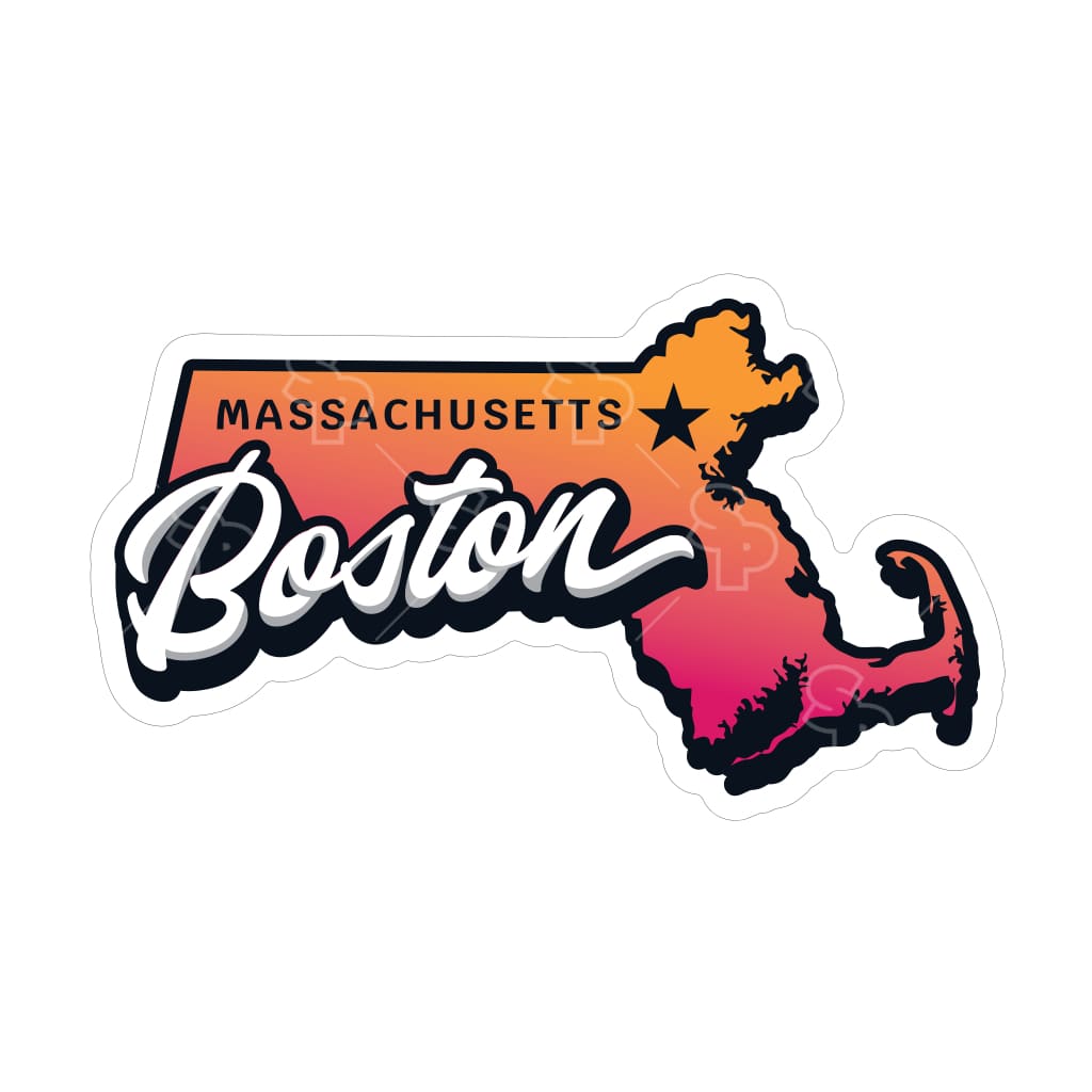 Custom Boston State Sticker Sticker Pack | 6254 - Boston State Outline - Massachusetts