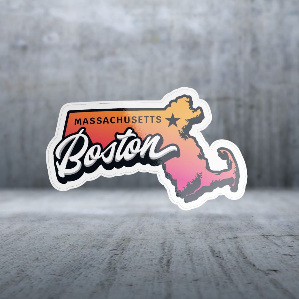 Custom Boston State Sticker Sticker Pack | 6254 - Boston State Outline - Massachusetts