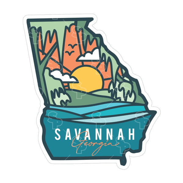 Sticker Pack | 6313 - Lowcountry State Outline - Georgia