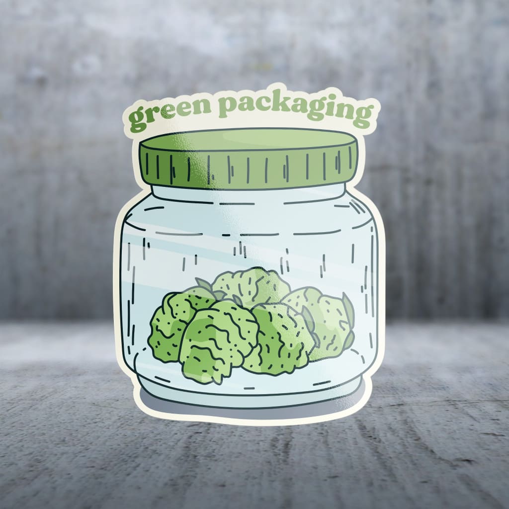 7702 - Green Packaging Cannabis Retro