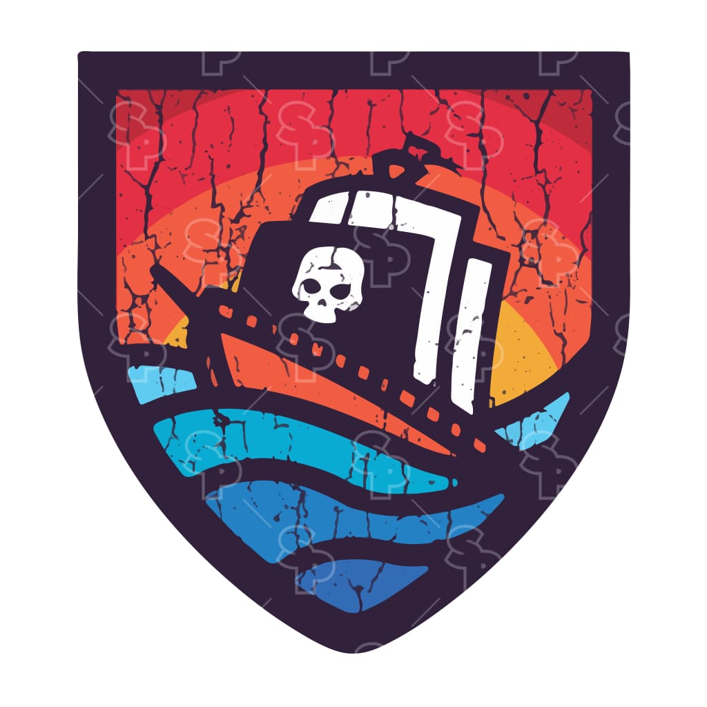 973 - Halftone Beach Pirate Ship